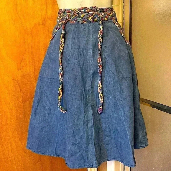 Corded Rope Belt, Blue Jean, Wrap ARound Skirt